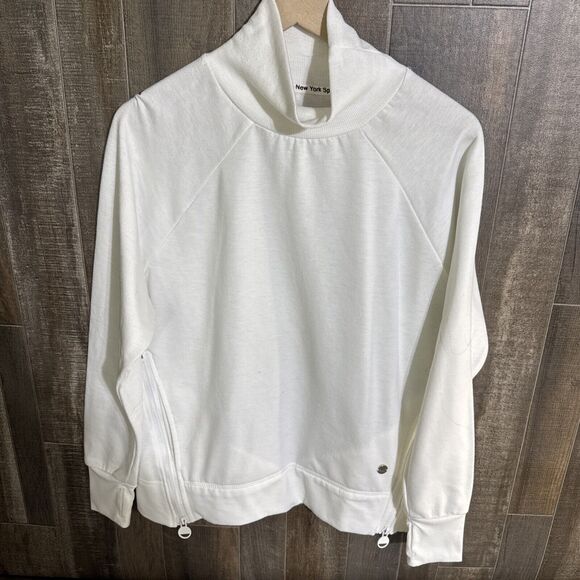 Jones New York Sport Women White Long Sleeve Mock‎ Neck Pullover Sweater Size M - Picture 1 of 8